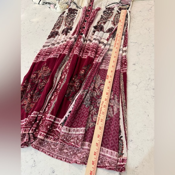 Free People C'est Moi Mixed Print Maxi Top Womens Sz XS Button Up Cardigan Dress - Picture 13 of 15